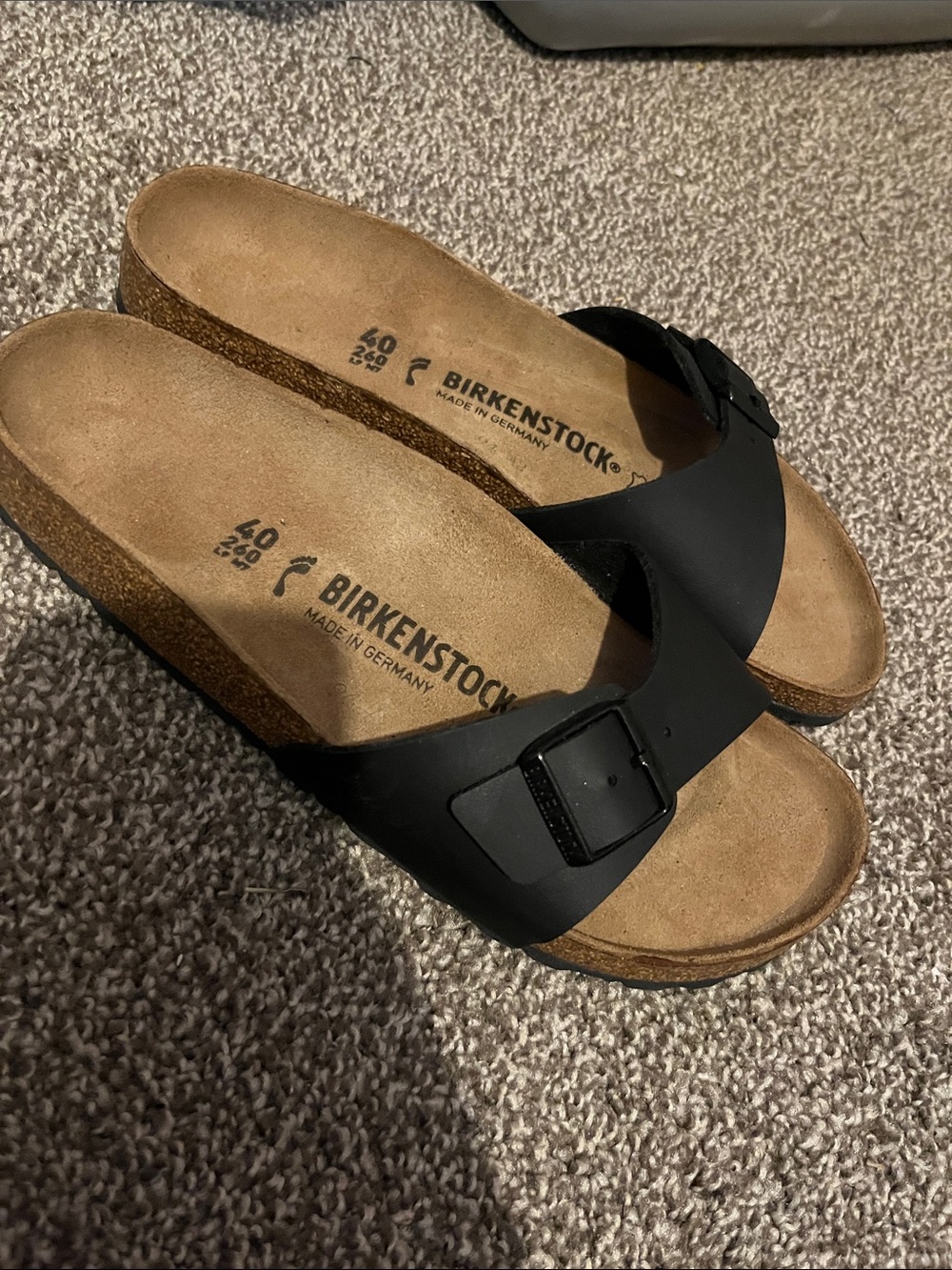 Birkenstock Women’s Black Single-Strap Madrid-Style Sandals SZ EU 40